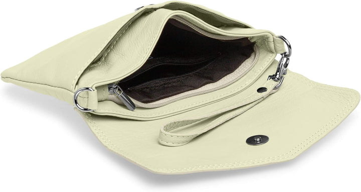 Caspar TA322 Damen Nappaleder Clutch Creme Weiss, Creme Weiss