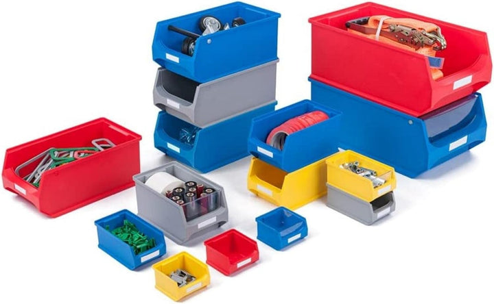 SuperSparSet 40x Graue Sichtlagerbox 2.0 mit Abdeckung | HxBxT 7,5x10x17,5cm | 0,8 Liter | Sichtlage