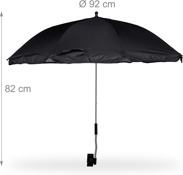 Relaxdays Strandmatte, gepolsterte Strandliege XXL m. Sonnenschirm, 3-stufig verstellbar, Kopfkissen