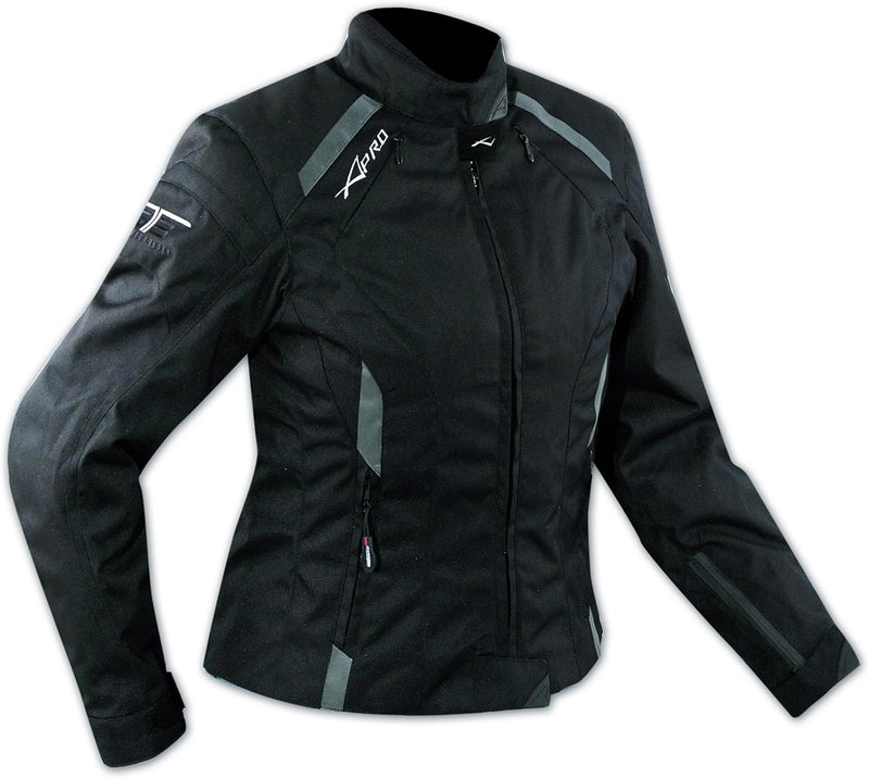 A-Pro Jacke Textil Damen Motorrad Racing All Season CE Protektoren Schwarz XXL