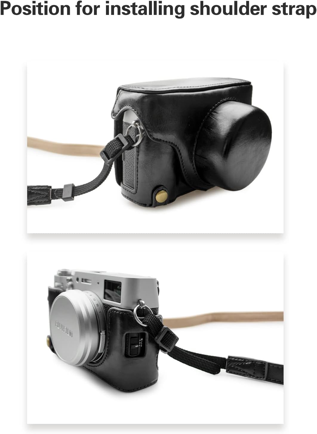MUZIRI KINOKOO Fuji X100V Tasche aus PU-Leder für Fujifilm X100V Kamera Schutzhülle - Abnehmbares De