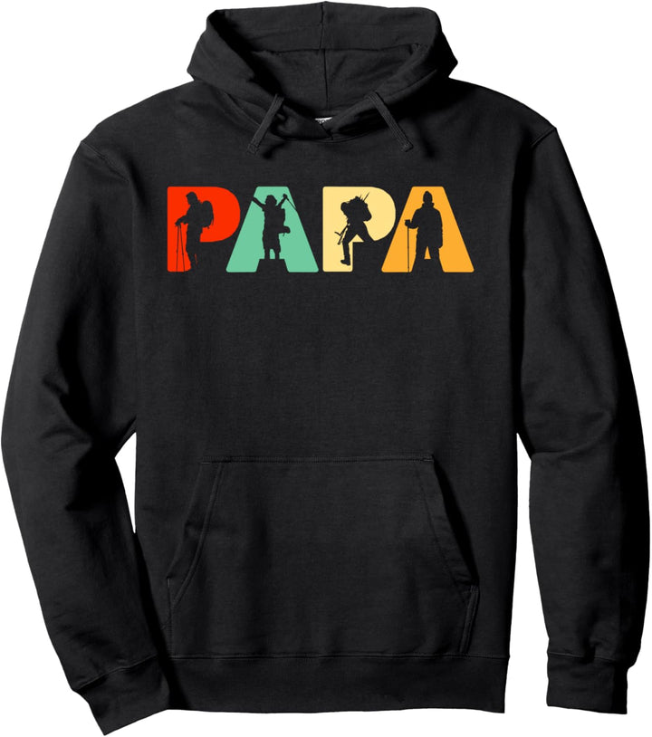 Bergsteiger Wanderer Papa, Retro Papa Wandern Vater Geschenk Pullover Hoodie