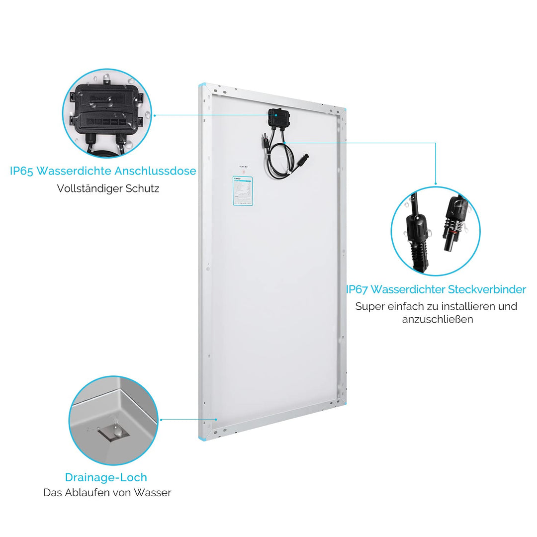 RENOGY 175W 12 Volt (schlankes Design) Solarmodul Monokristallin Solarpanel Photovoltaik Solarzelle