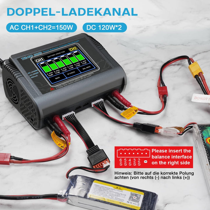 HTRC T240 DUO RC Balance Ladegerät/Entlader für Lilon LiPo LiFe LiHV NiCd NiMH PB Smart Batterie Dua