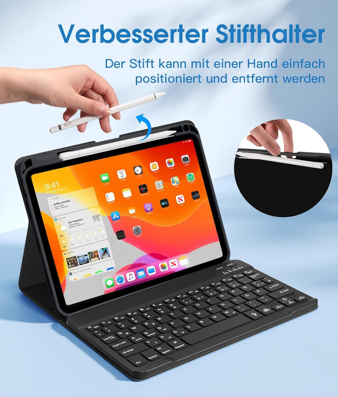 Vobafe Hülle mit Tastatur Kompatibel mit iPad A16 11 Generation 2025/10 Gen 2022 10.9 Zoll, Air 11 Z