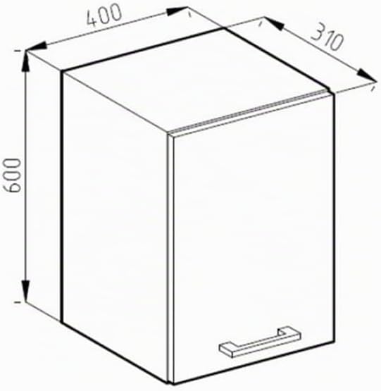 Vicco Hängeschrank R-Line, Beton/Weiss, 40 cm Beton Hängeschrank 40cm, Beton Hängeschrank 40cm