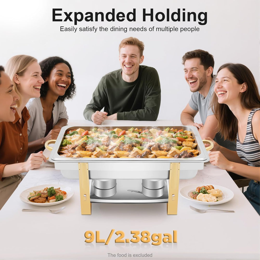 9L Chafing Dish Speisewärmer, 63 * 35 * 32cm Edelstahl Warmhaltebehälter, Grosse Kapazität, für Buff