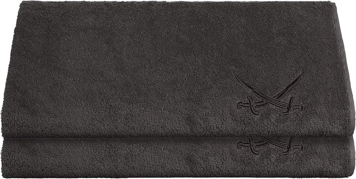 Sansibar Badetuch 2er Set 90x180 cm 100% Baumwolle mit gesticktem Säbel Logo Strandtuch Saunatuch An