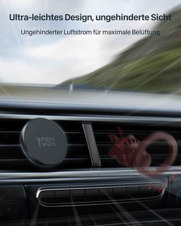 YOSH Handyhalterung Auto für MagSafe, Magnetische Kfz Handyhalter für Lüftung-[Keine Interferenz mit