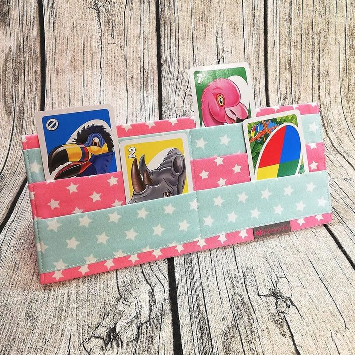 Kartenhalter für Spielkarten aus Stoff | Handgefertigter Spielkartenhalter für Kinder, Senioren & kl