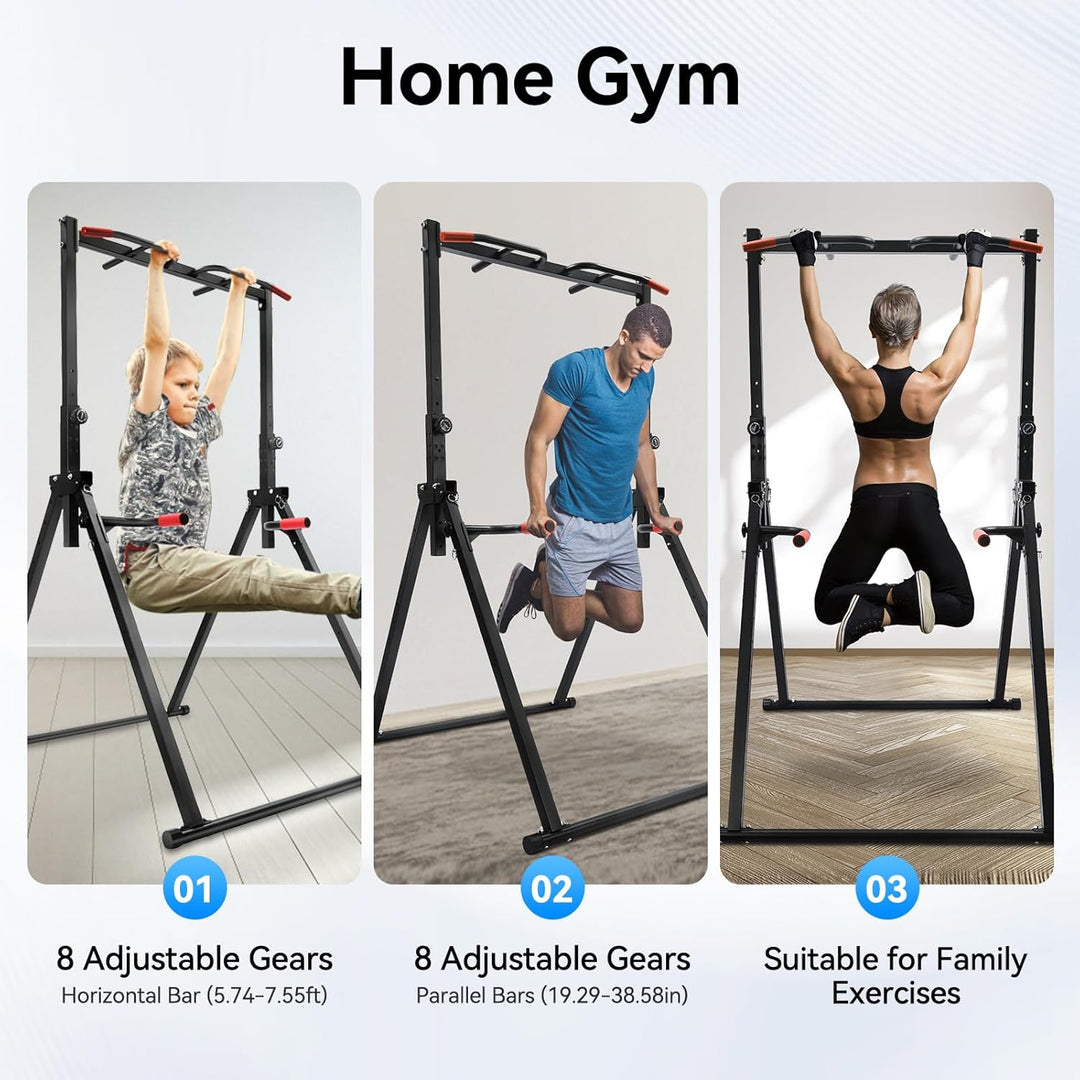 Faltbar Power Tower Dreieckige Pull Up Station,Trainingsbarren Tragfähigkeit 200kg,Klimmzugstange Fr