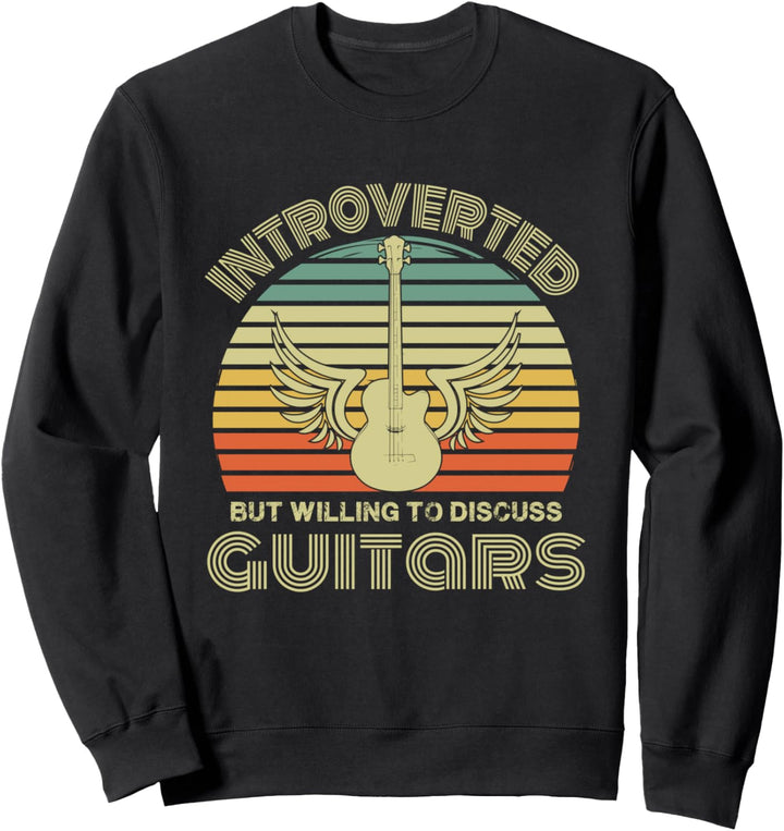 Gitarrist Retro Introvertiert, aber bereit, über Gitarren zu diskutieren Sweatshirt