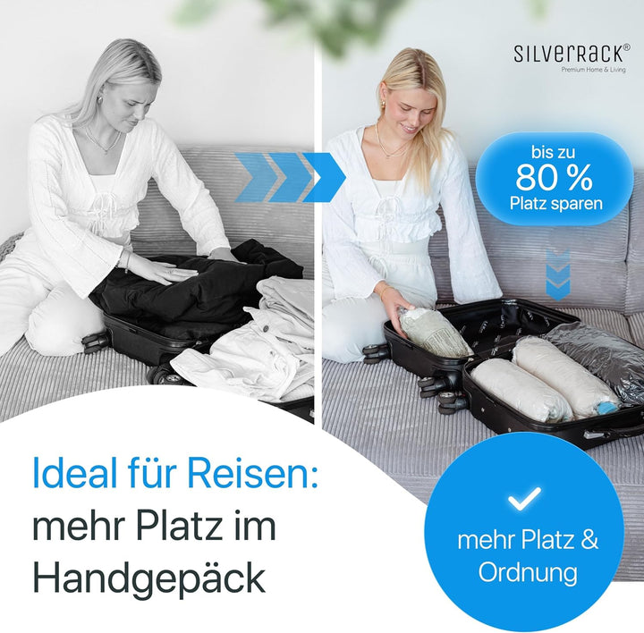 SilverRack Vakuumbeutel Reise zum Rollen [12 Stück] in 3 Grössen (4x 35x50 cm / 4x 40x60 cm / 4x 50x