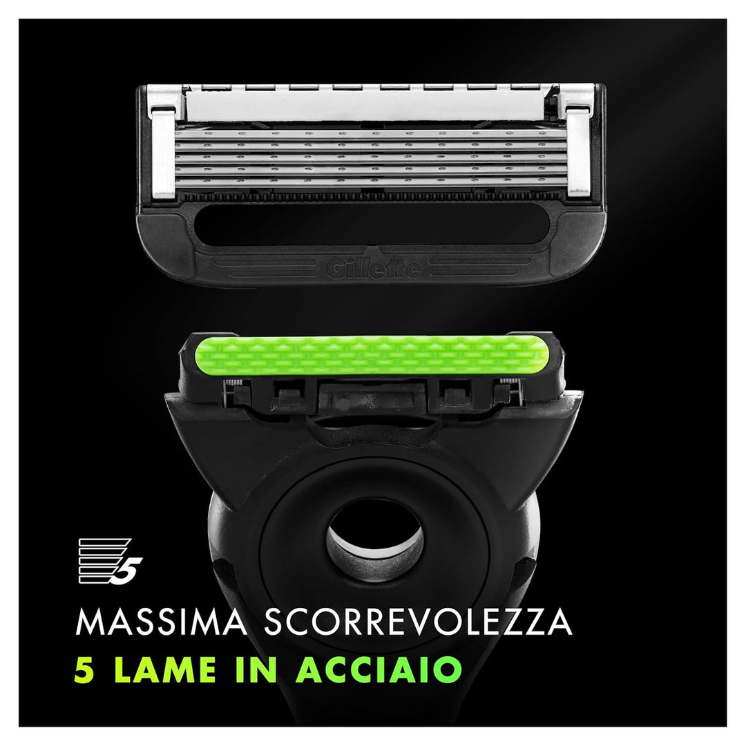 Gillette LABS Herrenrasierer, mit 1 Gillette LABS Klingen mit integriertem Stab, Magnetbasis, Feucht