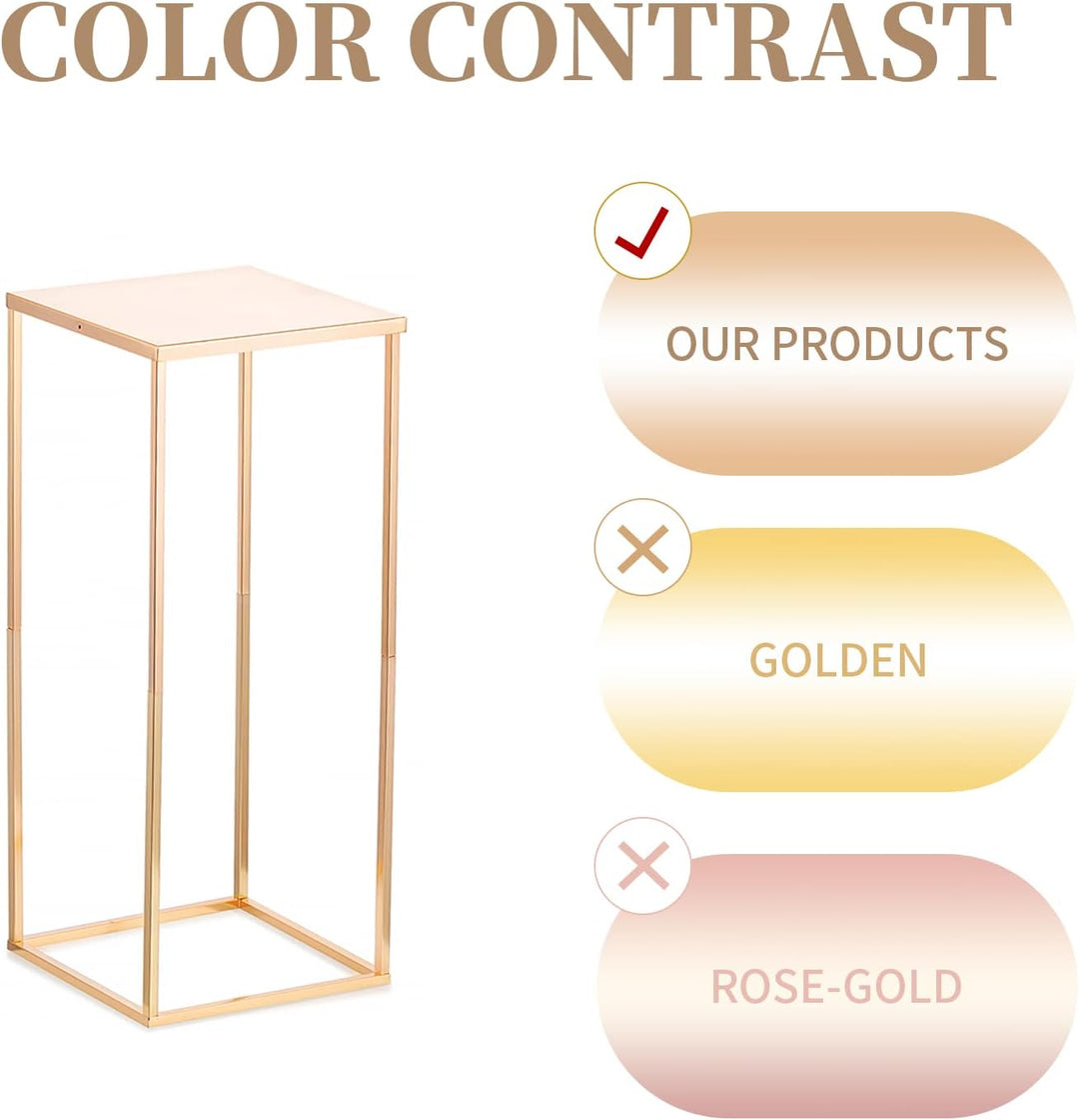Sziqiqi 60cm Metall Goldene Rechteckige Vasen mit Platte Hochzeits Tisch – 10Stück Hoch Vase Blumens