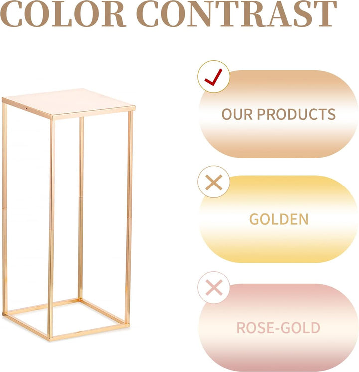 Sziqiqi 60cm Metall Goldene Rechteckige Vasen mit Platte Hochzeits Tisch – 10Stück Hoch Vase Blumens