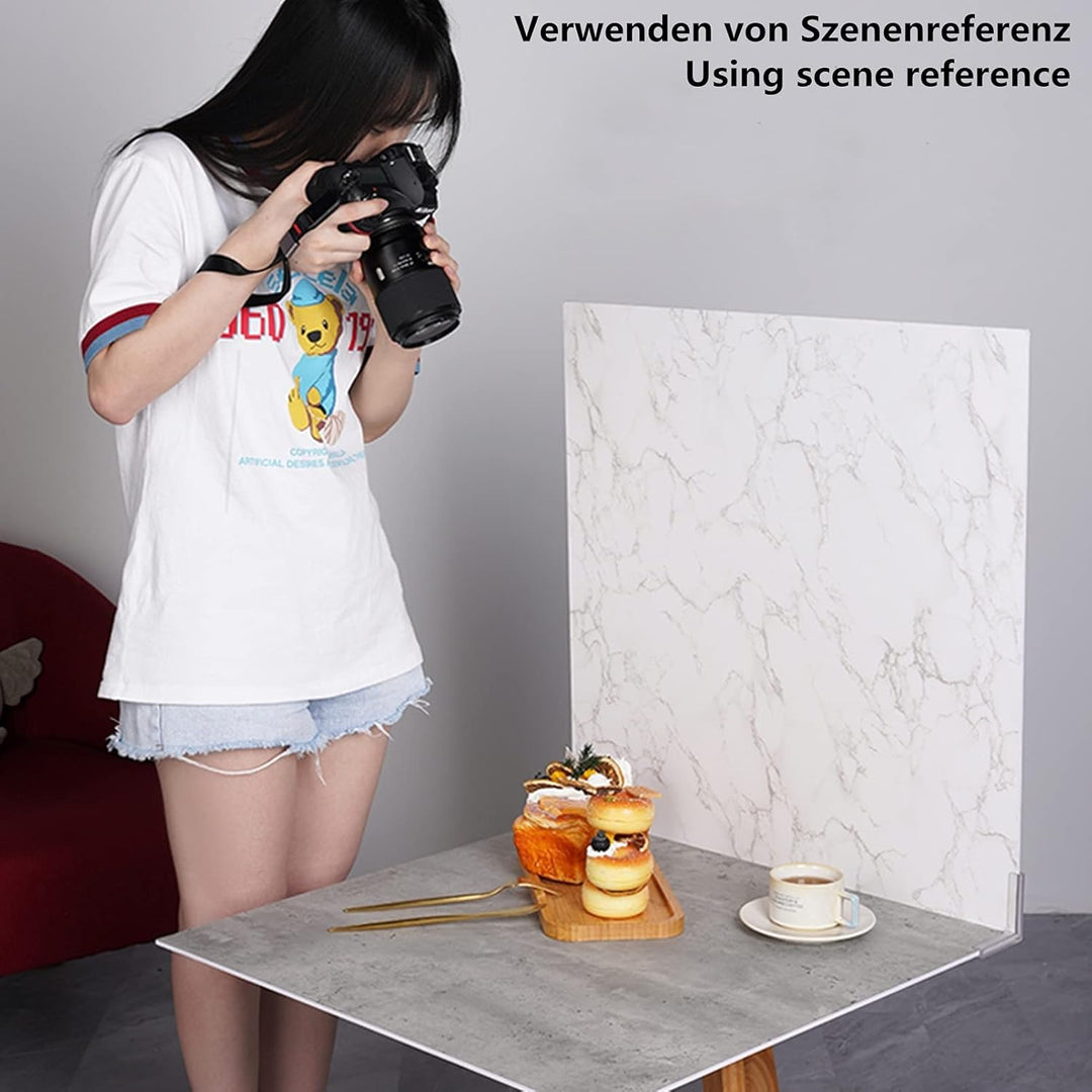 Selens Hintergrund Boards Kit für Food Fotografie, 60x60cm Hintergründe Grau Zement Weiss Marmor Tex