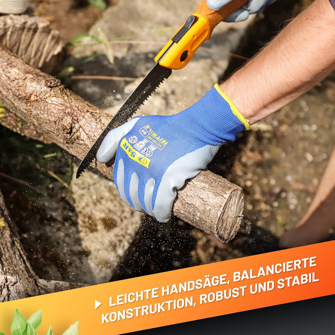 GRÜNTEK Klappsäge ZANDER, gehärtetes Carbonstahl Sägeblatt 180mm, rutschfester Korkgriff, TEFLON-bes