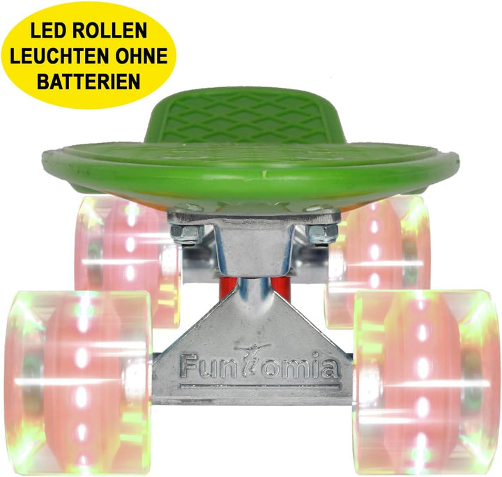 FunTomia 57cm Mini-Cruiser Board Skateboard mit oder ohne LED Leuchtrollen inkl. Aluminium Truck, AB