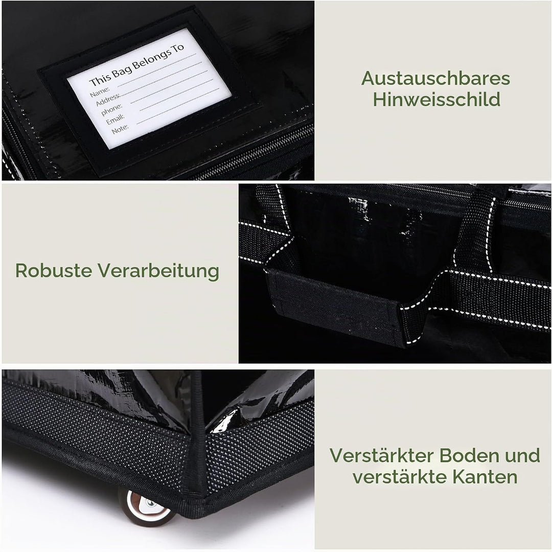HOMESPON Einkaufstrolley Faltbar mit Rollen, Grosse wasserdichte Einkaufstasche, Rollbare Einkaufstü