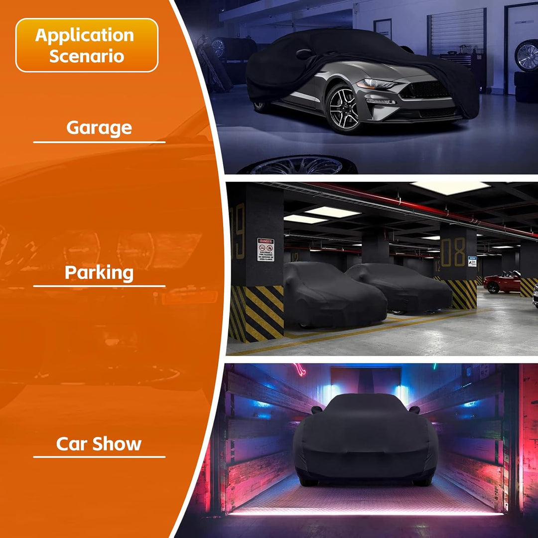 Autoabdeckung Indoor für Ford Mustang 2005-2025, Stretch Soft Satin Massgeschneidert Atmungsaktiv St