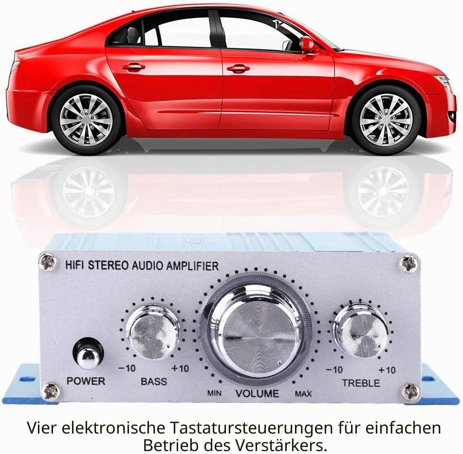 Bewinner Auto Amplifier,Digitaler Audio Vier Kanal Verstärker,HiFi Audio Musik CD DVD MP3 FM Player