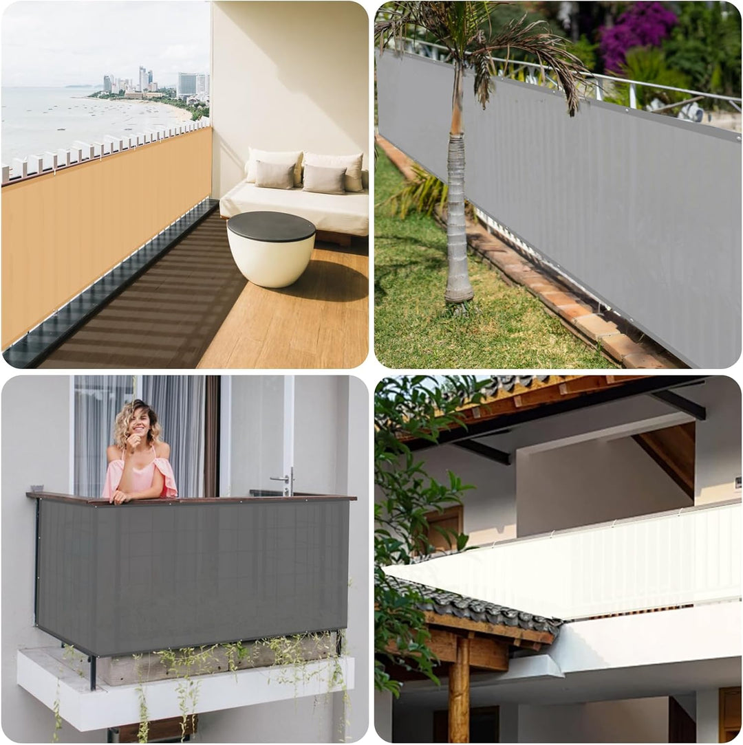 Sunnylaxx Balkon Sichtschutz Balkonabdeckung 90x800 cm Windschutz Blickdichte Balkonumspannung,Balko
