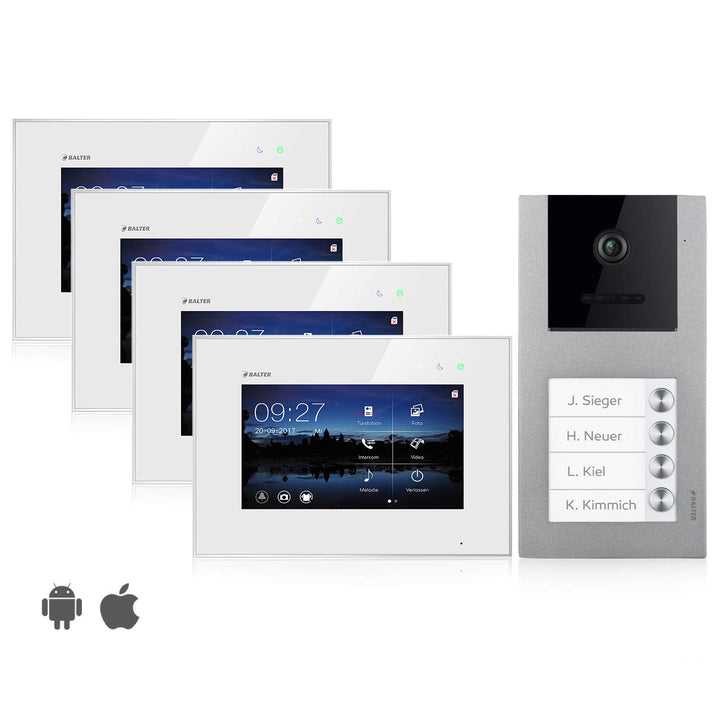 Balter EVO Video Türsprechanlage ✓ Touchscreen 7 Zoll Monitor ✓ Smartphone App ✓ 2-Draht Bus ✓ Aufpu
