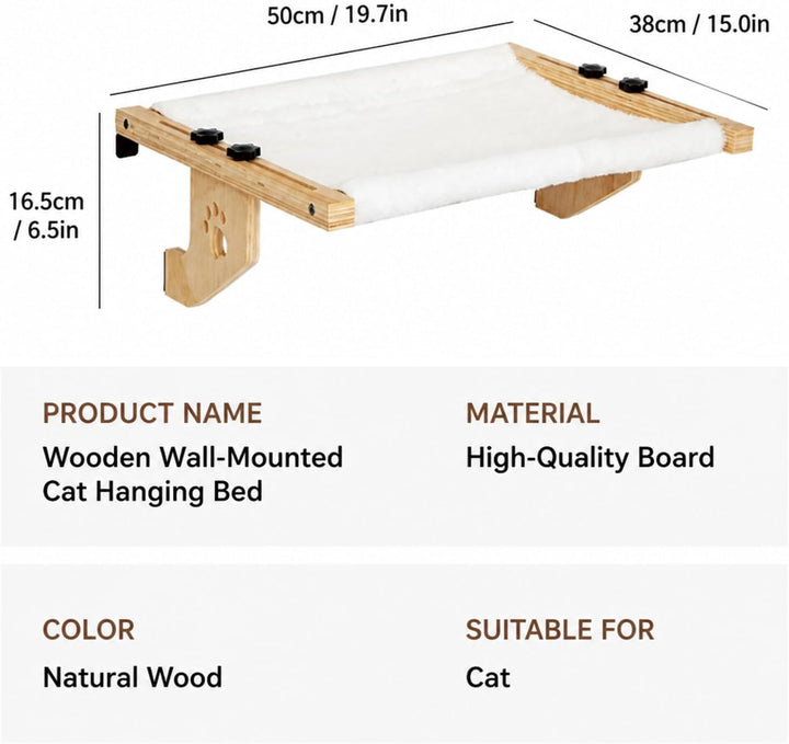 Heizungsliege Hängende Katzenhängematte, Holz Hängematte Katze Heizung mit Weicher Auflage, 2-in-1 S