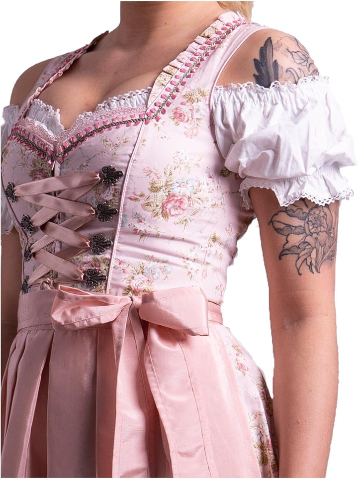 Dirndl Set Trachtenkleid Rose feingeblümt 538GT (44)