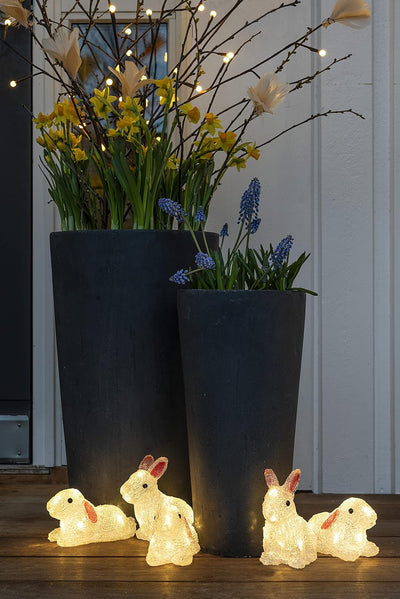 Konstsmide LED Acryl Hasen Set, Kunststoff, weiss, 5er