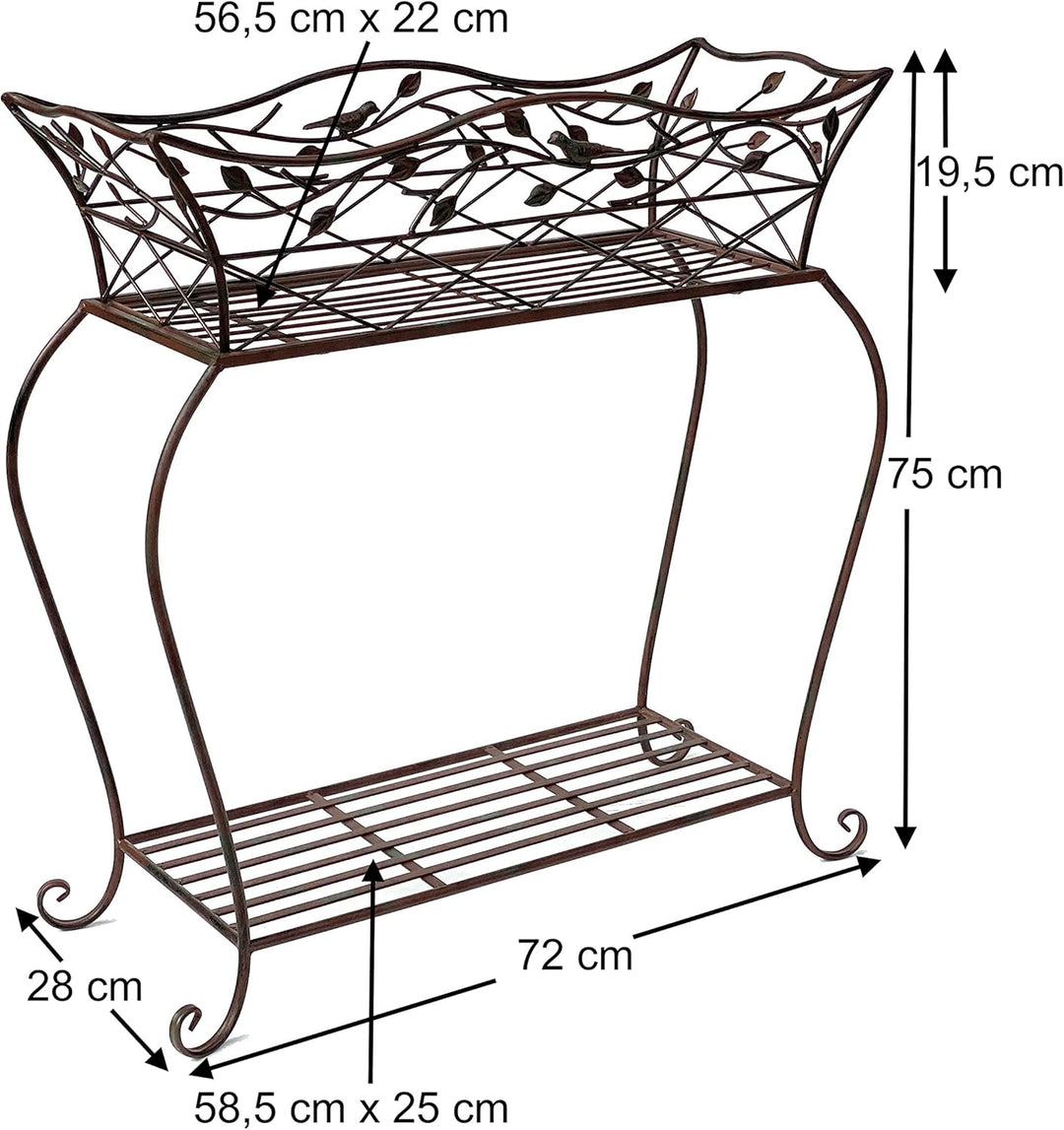 DanDiBo Blumenständer mit Korb Blumenkasten Braun 75 cm 93980 L Pflanzenkasten Modern Pflanzenstände