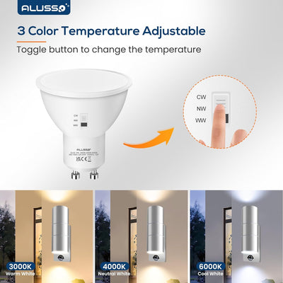 Bewegungssensor Aussenwandleuchten, Auf- und Abwärtsleuchte mit PIR-Sensor, Edelstahl IP65 Wasserdic