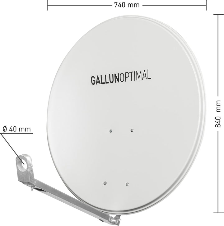 GALLUN 80cm Profi-Type ALU Parabolantenne hellgrau Alu Profi Hellgrau, Alu Profi Hellgrau