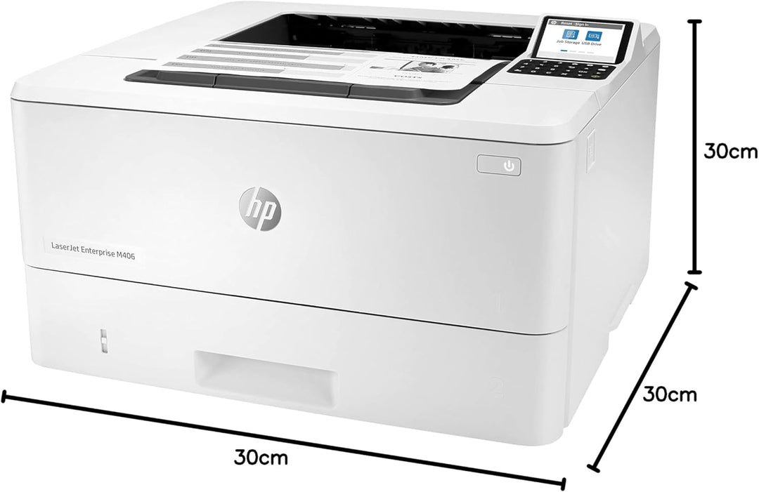 HP LaserJet Enterprise M406dn Farbig Laserdrucker (Drucker, LAN, Duplex, 350-Blatt Papierfach) weiss