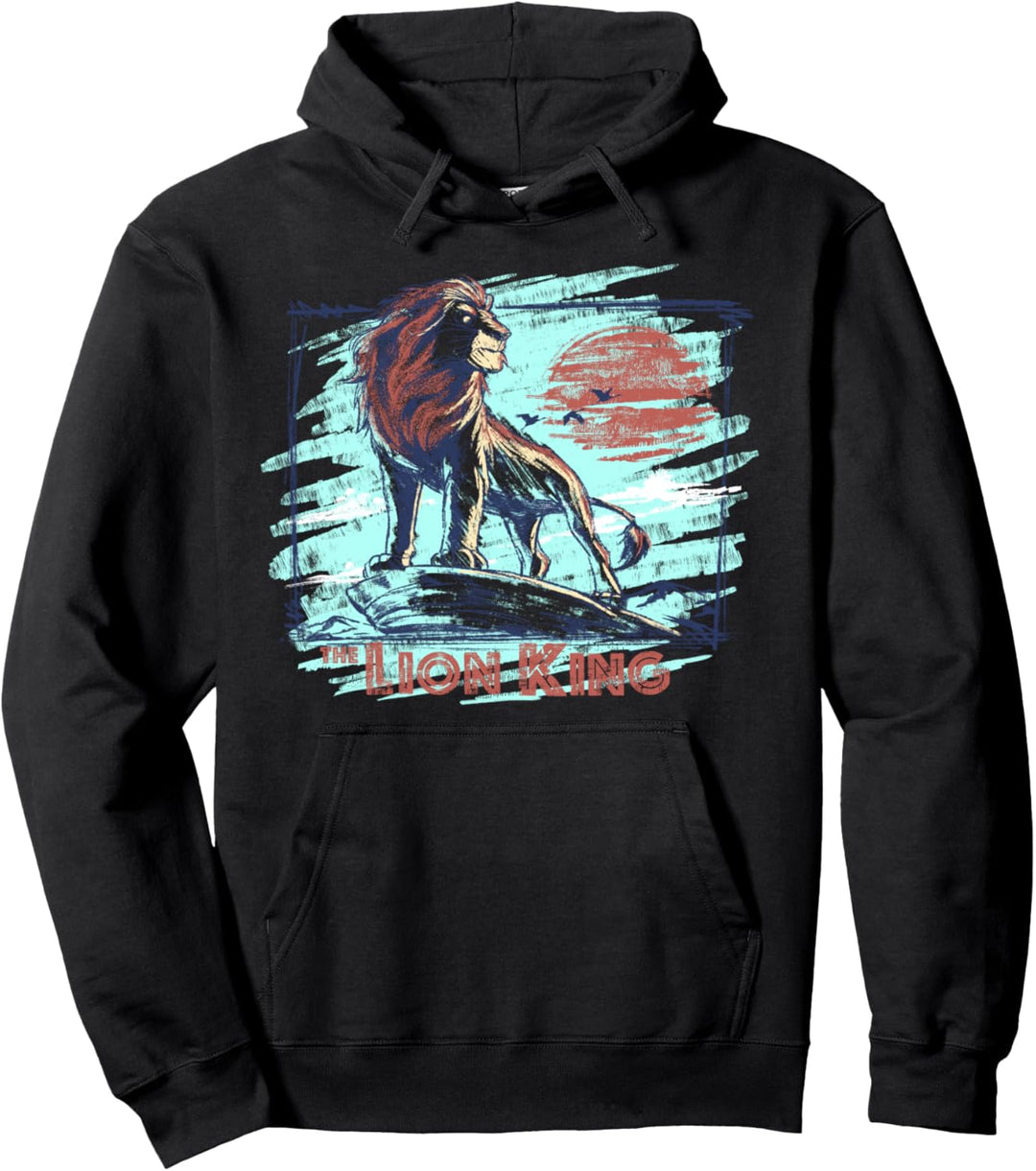Disney Lion King Simba on Pride Rock Sketch C1 Pullover Hoodie