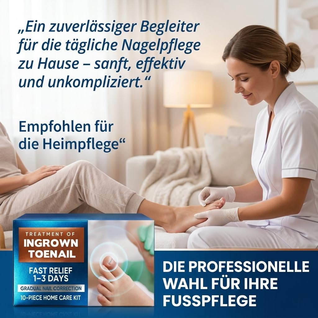 Eingewachsene Zehennägel Set Titan Nagelspange Fussnägel Korrektur, 10 Stück | 1er Pack, 5 Grössen 1