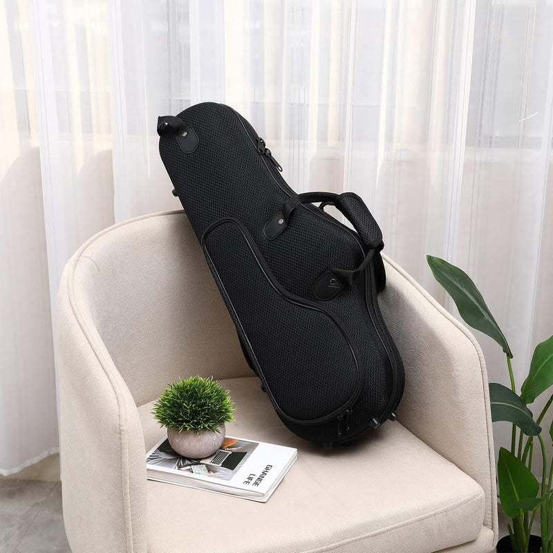 Vaguelly Alt Saxophon Koffer, Oxford Wasserdicht Altsaxophon Leichtkoffer Gigbag Rucksack mit Polste