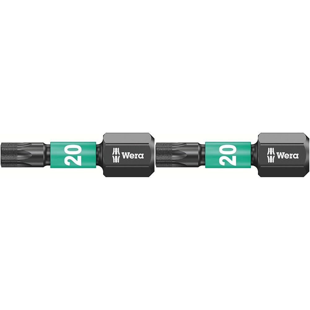 Wera 867/1 IMP DC Impaktor Bits SB TX 20, TX 20 x 25 mm, Wera 05073924001 (Packung mit 2) 8 x 4 x 1