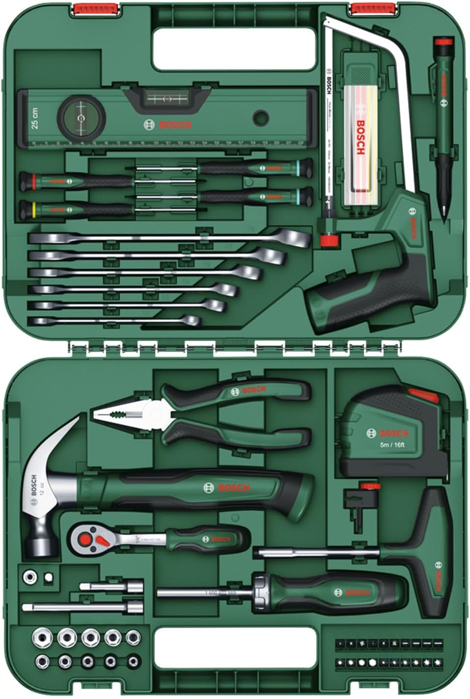 Bosch Werkzeug-Set 64-teilig (vielseitige, ergonomische Werkzeuge aus hochwertigen Materialien; Zang