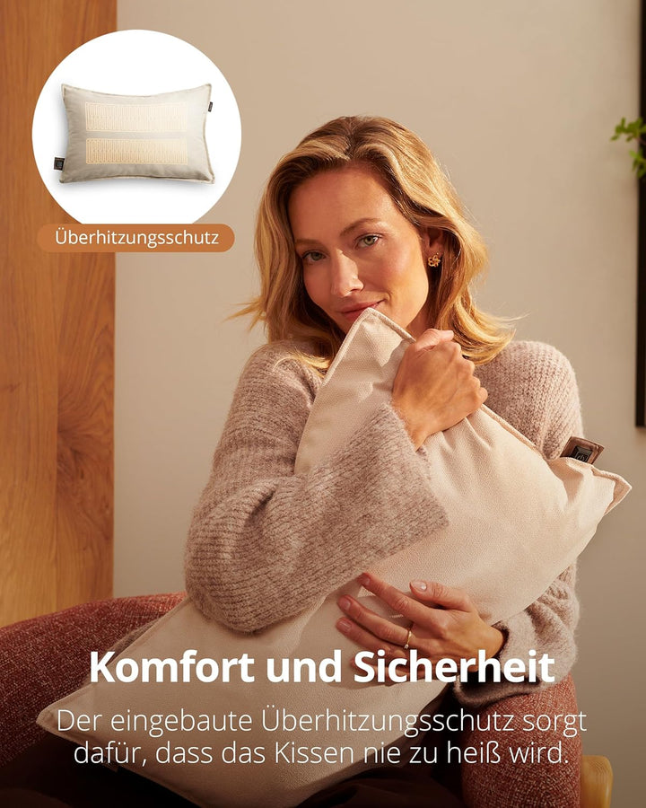 Duux Mellow Kabelloses Wärmekissen – 40x60 cm – Fleecehülle – 3 Heizstufen – Bis zu 9 Stunden Nutzun