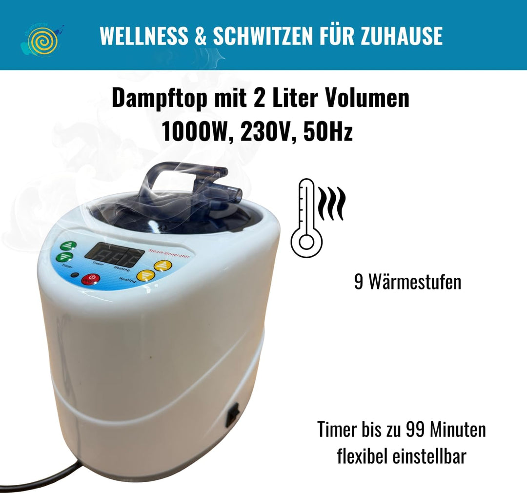 CHI-ENTERPISE - Dampfsauna Svedana | Stecksauna mit elektronischem Dampferzeuger, praktischer Fernbe