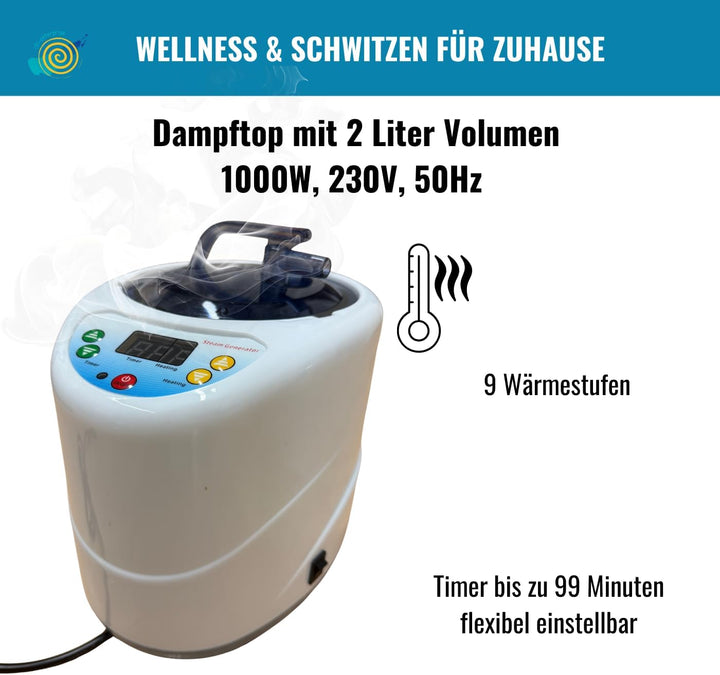 CHI-ENTERPISE - Dampfsauna Svedana | Stecksauna mit elektronischem Dampferzeuger, praktischer Fernbe