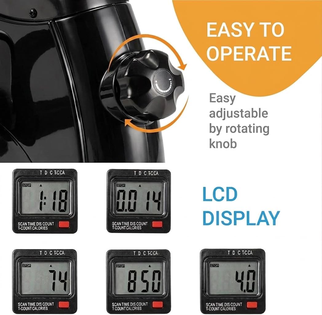 Statische Pedale, Mini-Heimtrainer, Heimtrainingsgerät, Seniorenpedale für ältere Menschen, mit LCD-