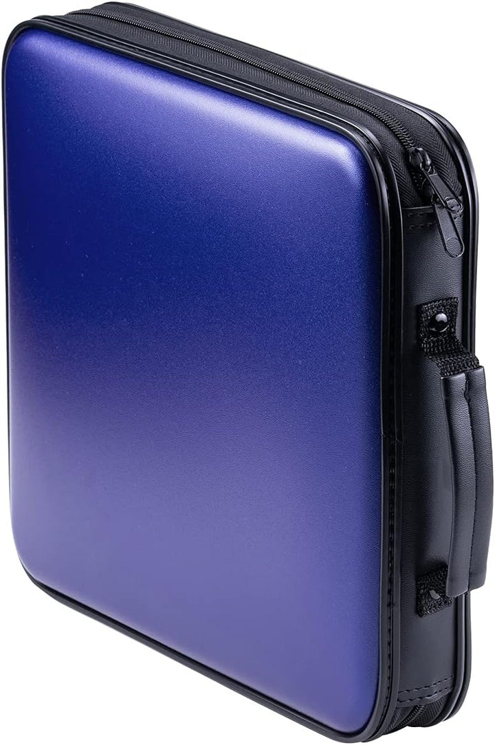 SANWA CD Tasche 160 Kapazität, Tragbare CD/DVD/Blu-ray Aufbewahrung mit Reissverschluss und Griff, H