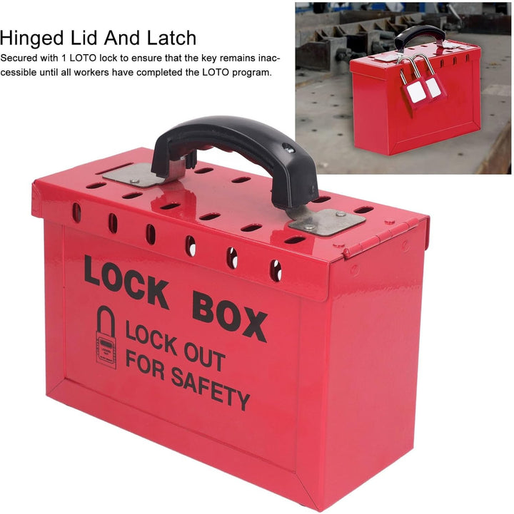 Ejoyous Lockout Tagout Box, Gruppenschloss-Box mit 12 Steckplätzen Sicherheitsgruppen-Schliessbox Vo