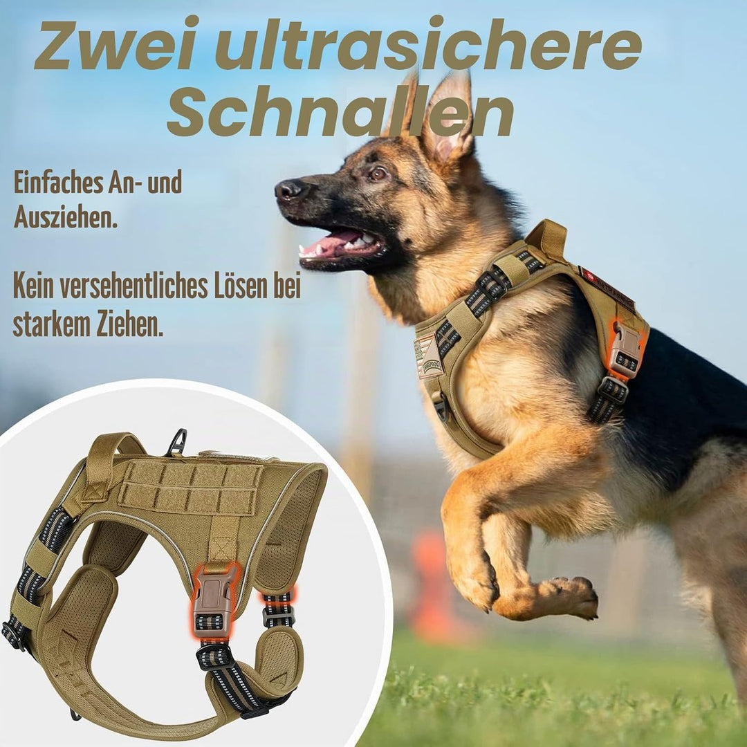 rabbitgoo Hundegeschirr Grosse Hunde, Anti Zug Geschirr Hund Verstellbar mit Griffe Verbreitert, Rob
