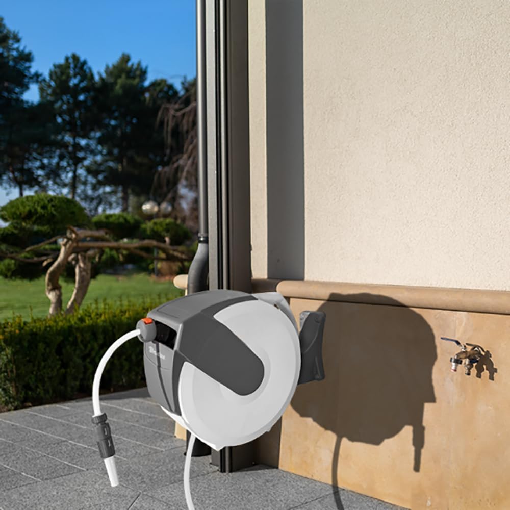 Preis-Zone Wand-Schlauchbox 20m roll-up Schlauchtrommel Gartenschlauch 1/2" 35m White LINE 1/2" 20m