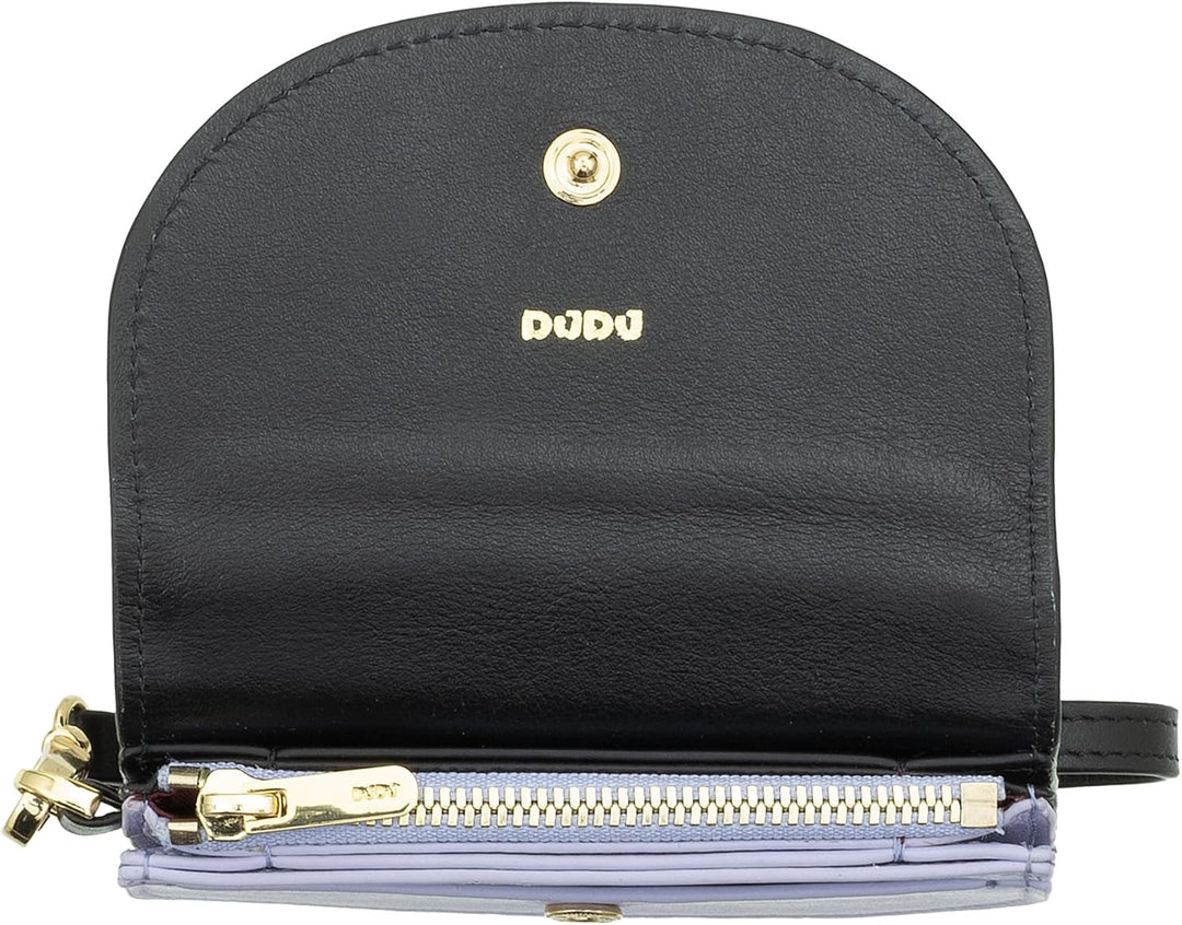 DUDU Damen-Portemonnaie aus Leder fürs Handgelenk, kleines fabiges Damen-Portemonnaie mit Münzfach,