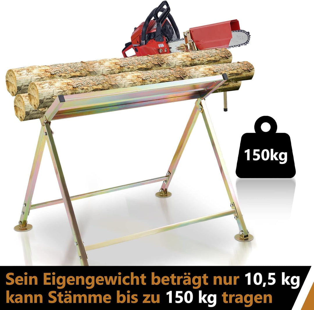 Sonnewelt Sägebock Klappbar aus Holzbock, Verzinkt Holzsägebock für Brennholz und Kettensägen, Tragf